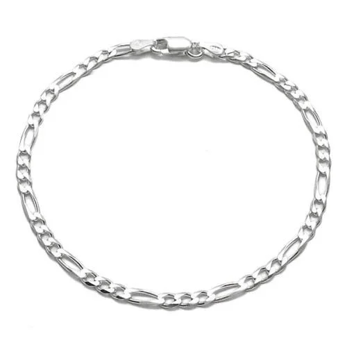 Sterling Silver 7" 3.1mm Figaro Link Bracelet
