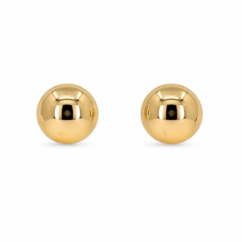 14K Yellow Gold Ball Stud Screw Back Earrings