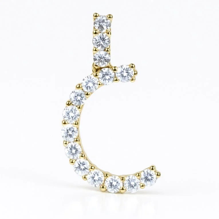 Gold Plated CZ Block Pendant