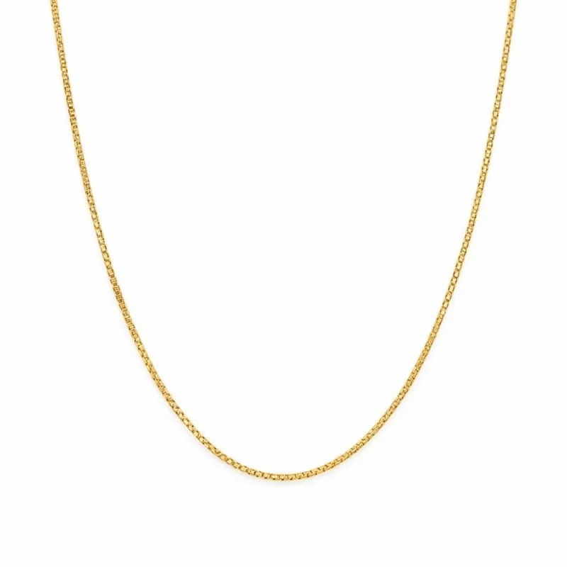 Gold Plated .7mm Box Link 16" Chain