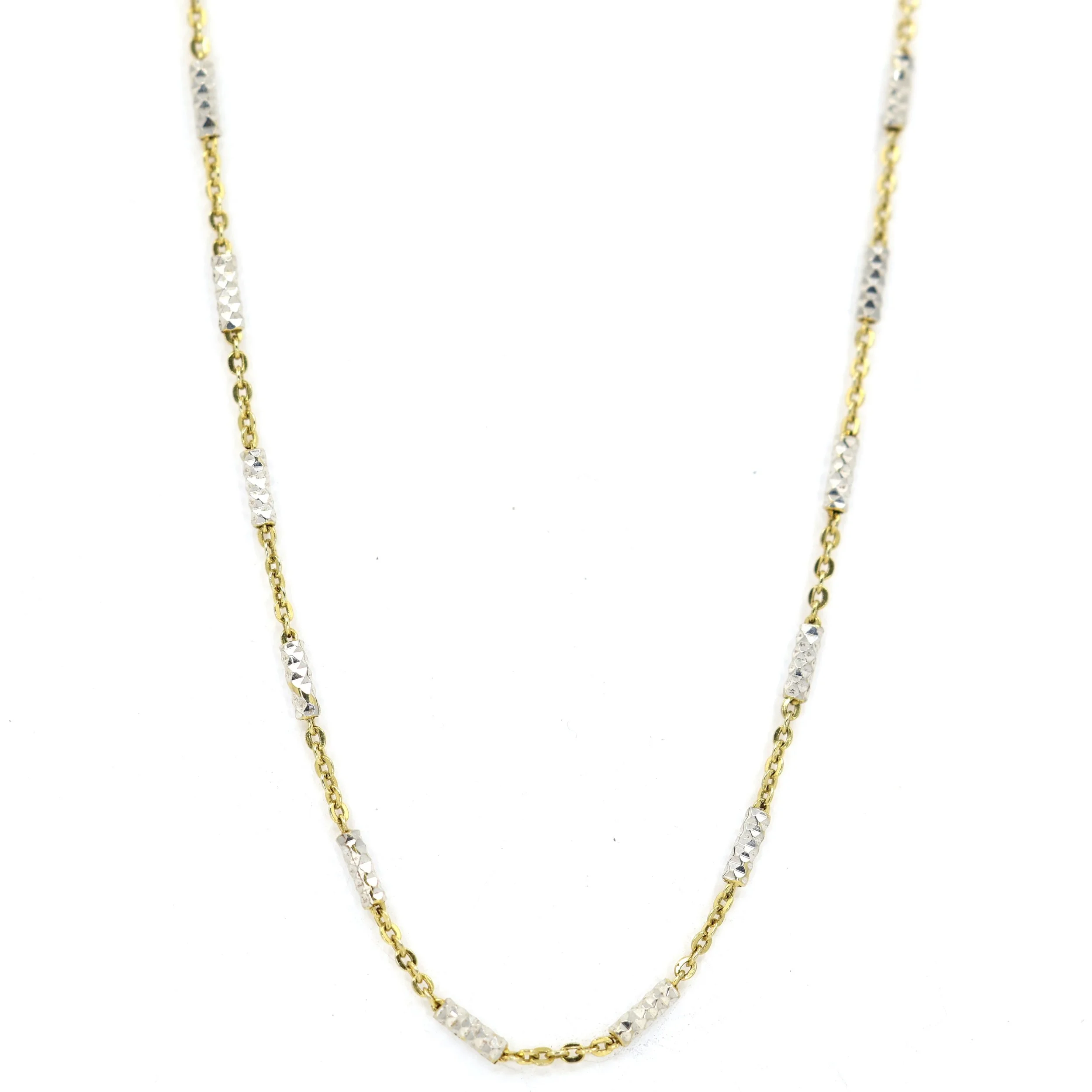 14K Gold Plated Barrel Link 1.2mm 18" Chain