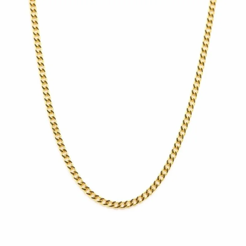 14K Gold Plated Curb Link 1.2mm Chain