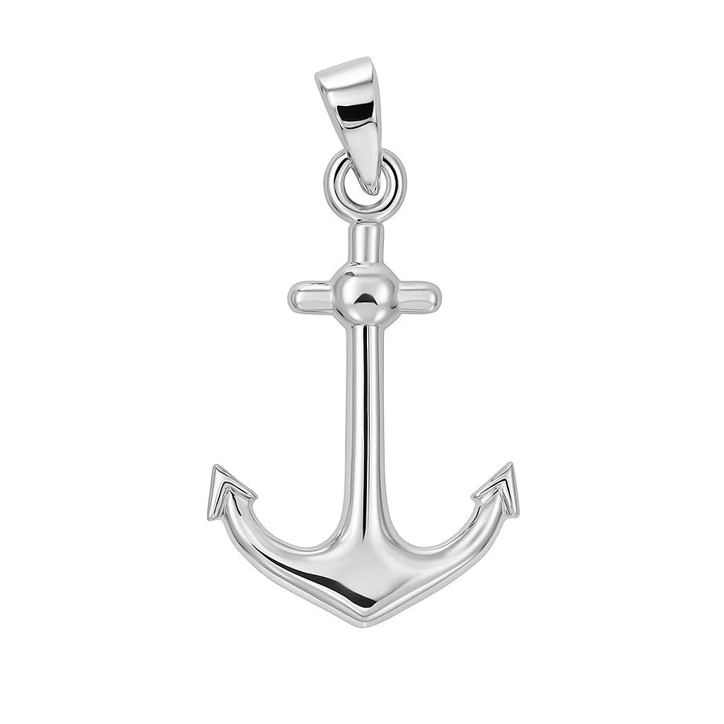 Sterling Silver High Polish Anchor Pendant