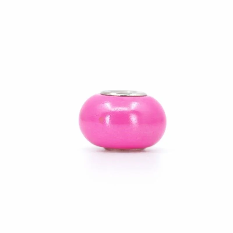 Sterling Silver Pink Matte Pearl Bead Charm