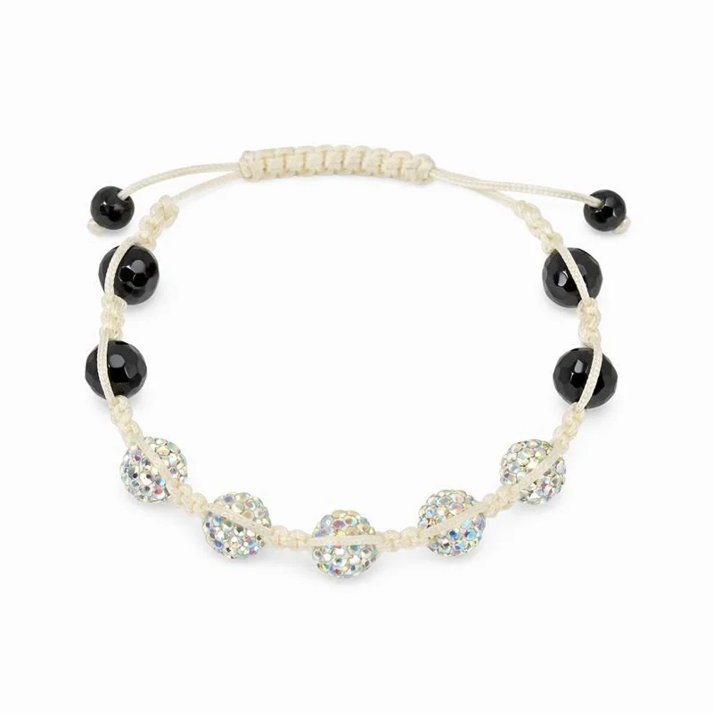 Iridescent Swarovski® Crystal & Hematite Bead Macramé Adjustable Bracelet