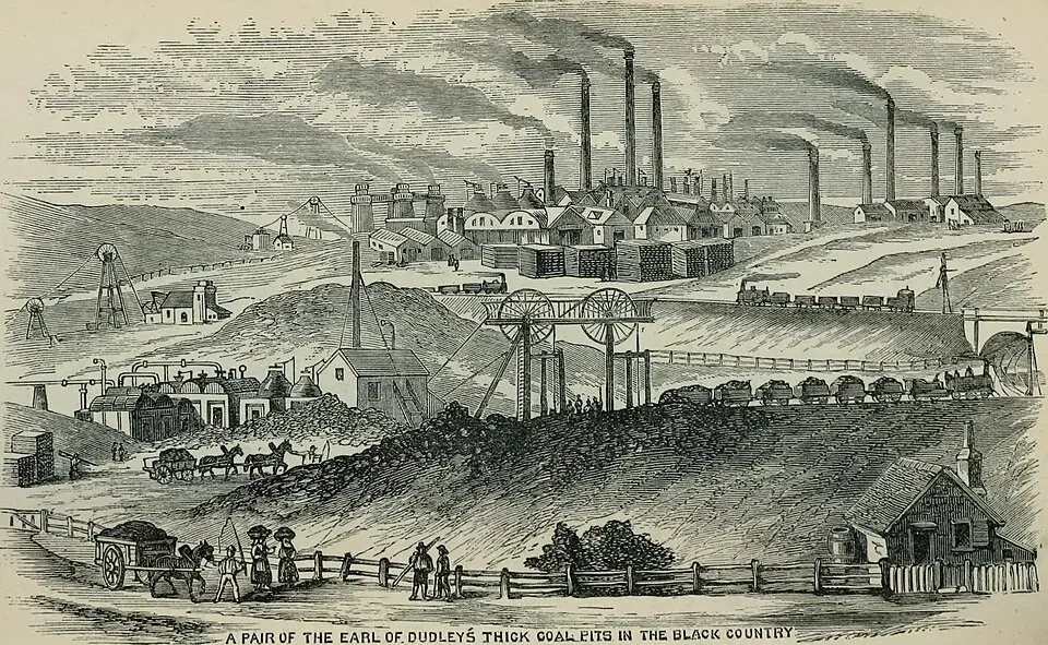 a drawing of the industrial revolution
