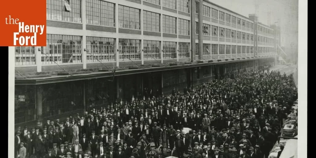 From the Collections of The Henry Ford. Gift of Ford Motor Company. Ford workers disliked the new assembly line methods so much that by late 1913, labor turnover was 380 percent.