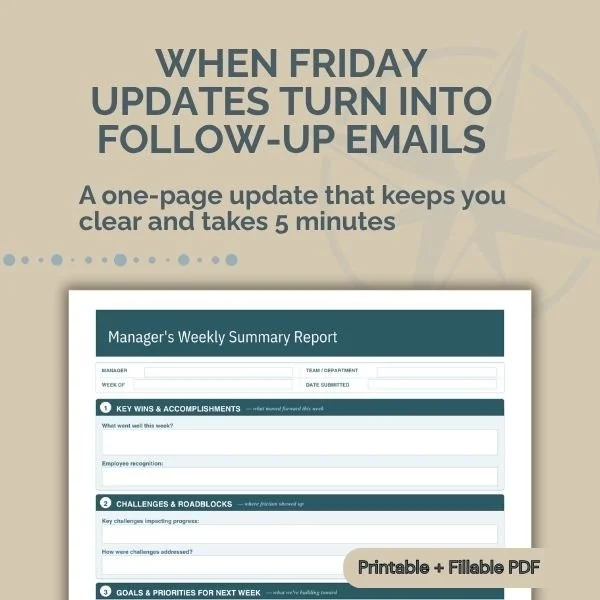 Weekly Update to Boss Template (Weekly Status Report for Managers)