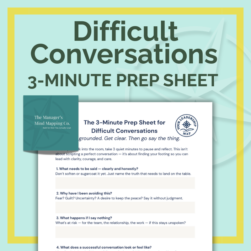 Difficult Conversations 3-Minute Prep Sheet cover and worksheet preview