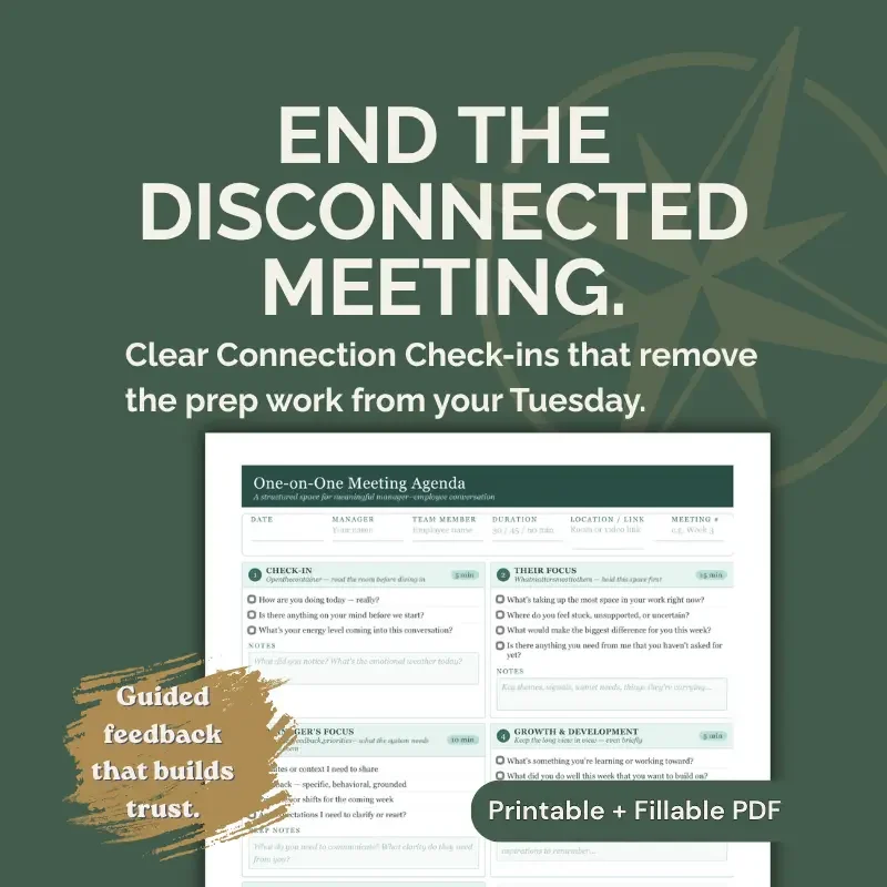 The Manager’s Effective One-on-One Meeting Agenda & Form