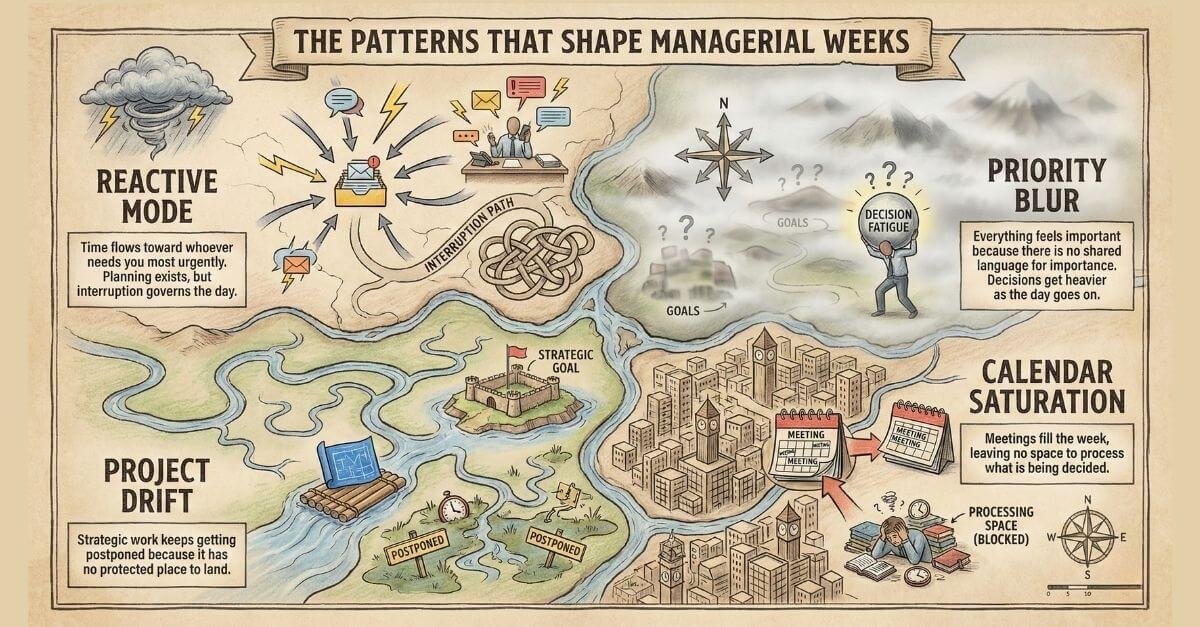 An illustration of THe Patterns that shape managerial weeks