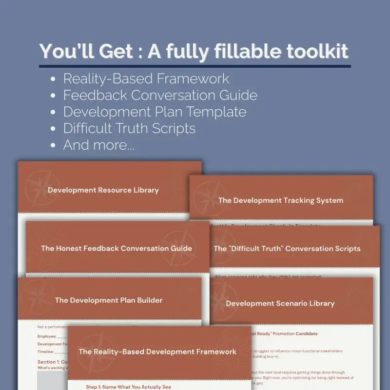 Reality-Based Employee Development Toolkit cover designed to support honest growth conversations and practical development planning.