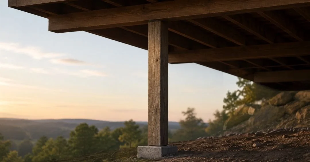 A single support beam carrying the weight of a structure, standing for a team that leans on one person.