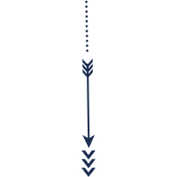 A graphic illustration of a sword with a pointed blade and decorative handle, pointing downward.