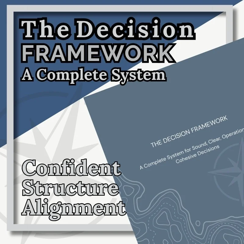 ver slide for ‘The Decision Framework Pro Edition,’ featuring bold typography on a clean background with the tagline: A complete system for sound, clear decisions.