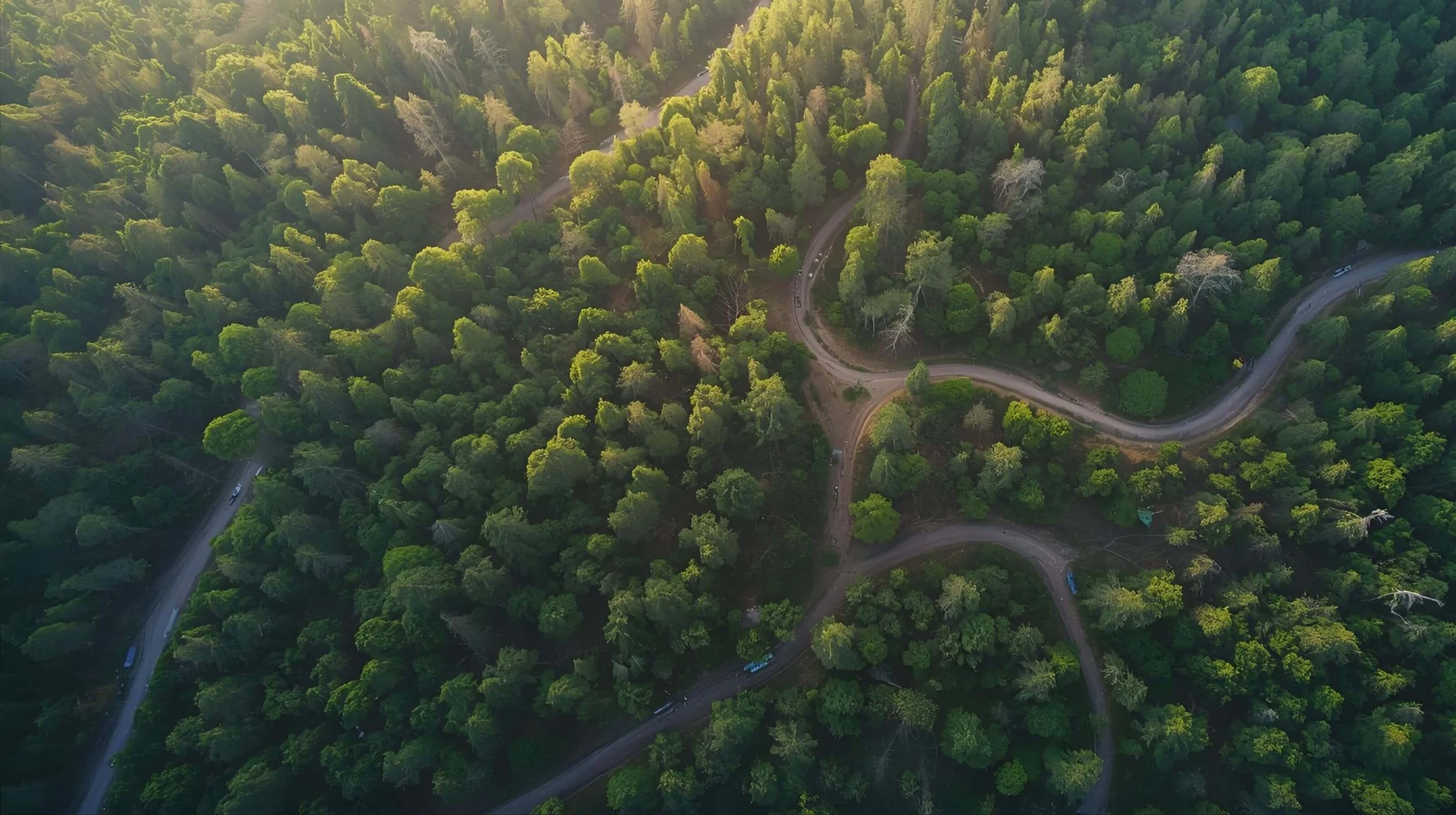 mountain roads ariel shot showing connections