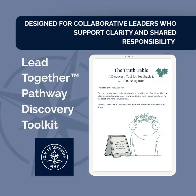 Lead Together Pathway Discovery Toolkit cover designed for collaborative leaders who support clarity, shared responsibility, and collective decision-making.