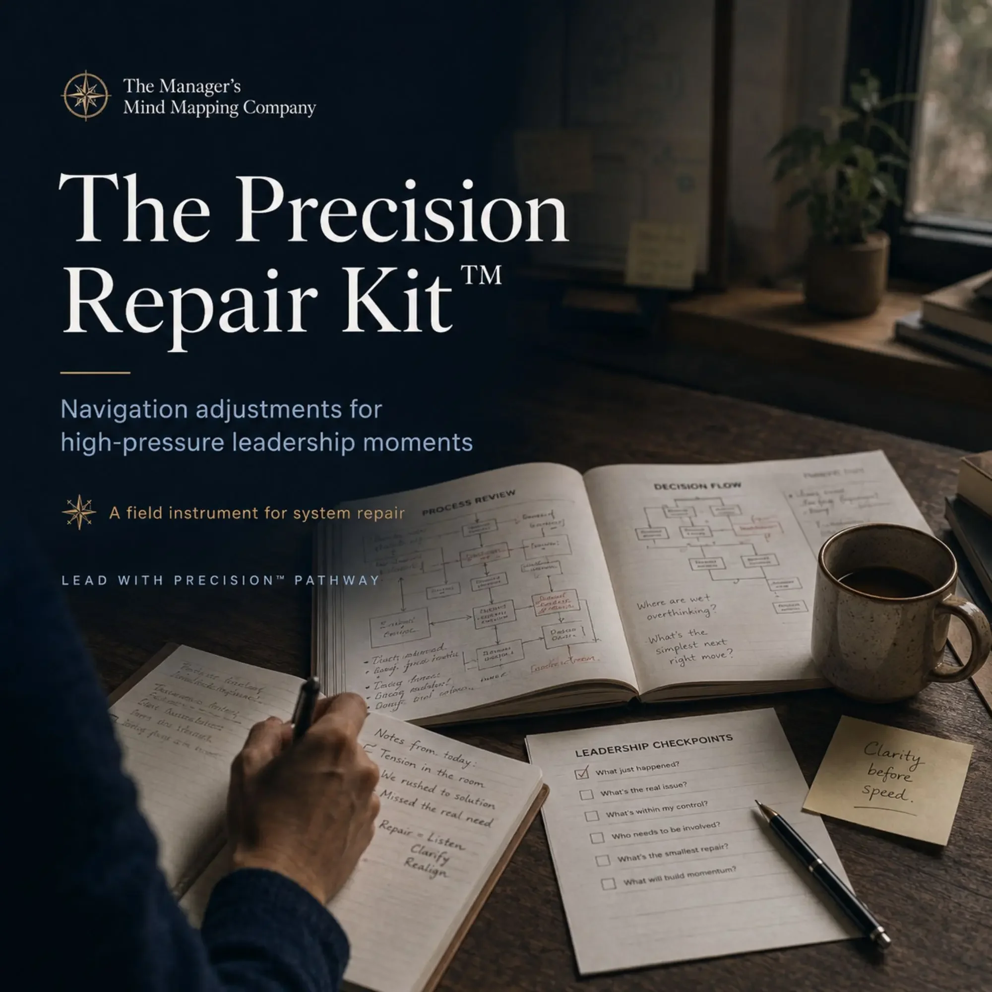 The Precision Repair Kit cover, a Lead with Precision field tool for repairing clarity before it hardens into control.