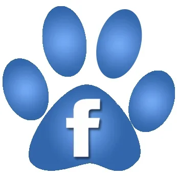 Facebook logo with a paw print design