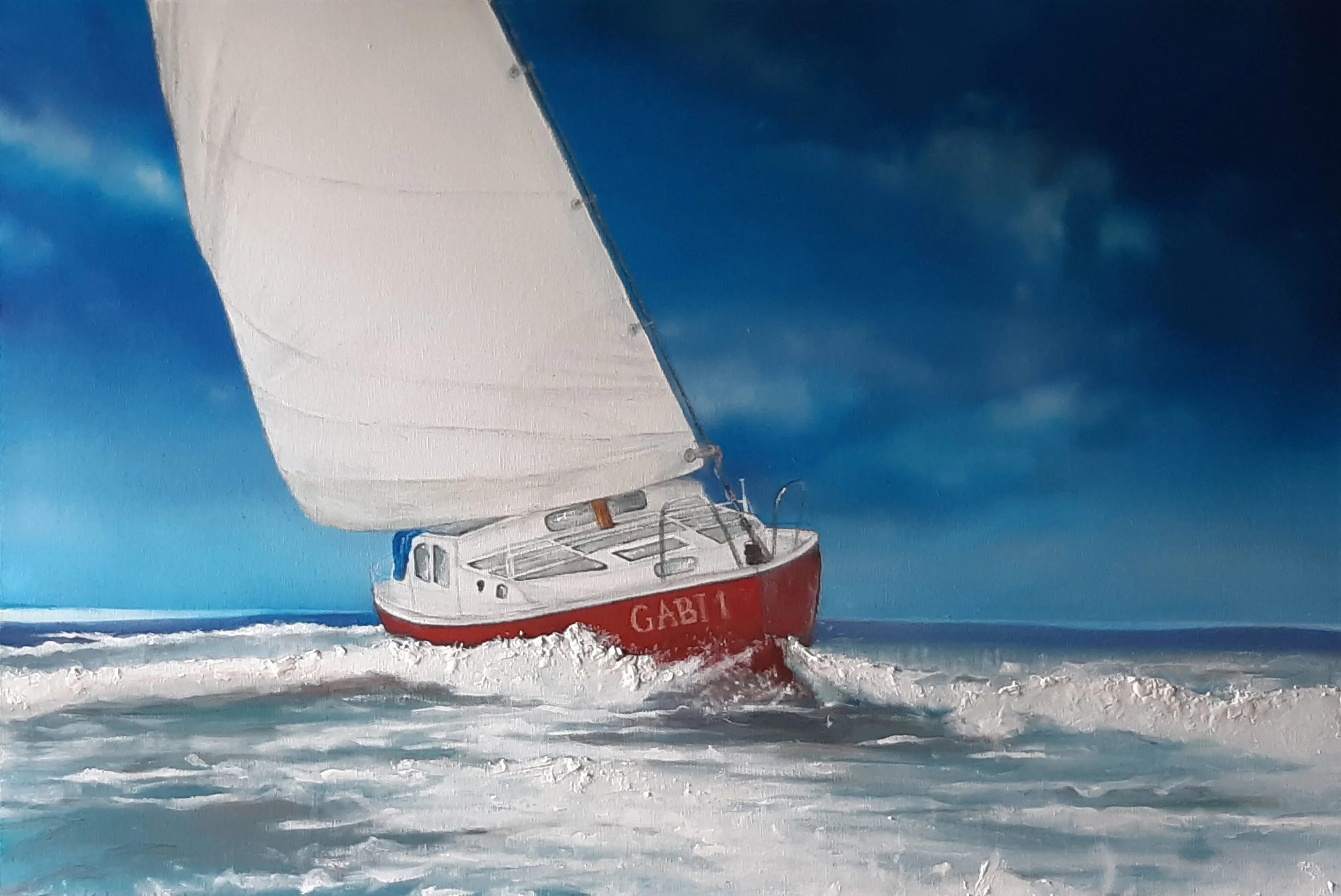 Segelboot Gabi * 70 x 90 cm * Auftragsarbeit