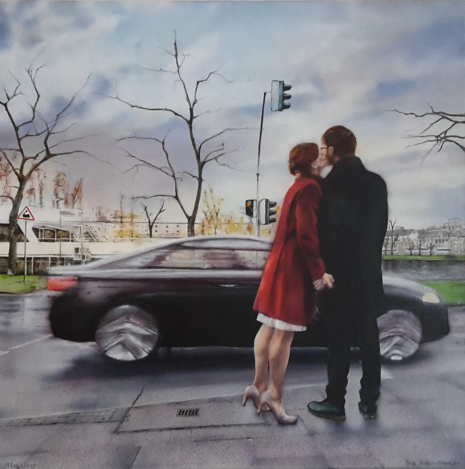 Hochzeitskuss * 80 x 80 cm * Auftragsarbeit