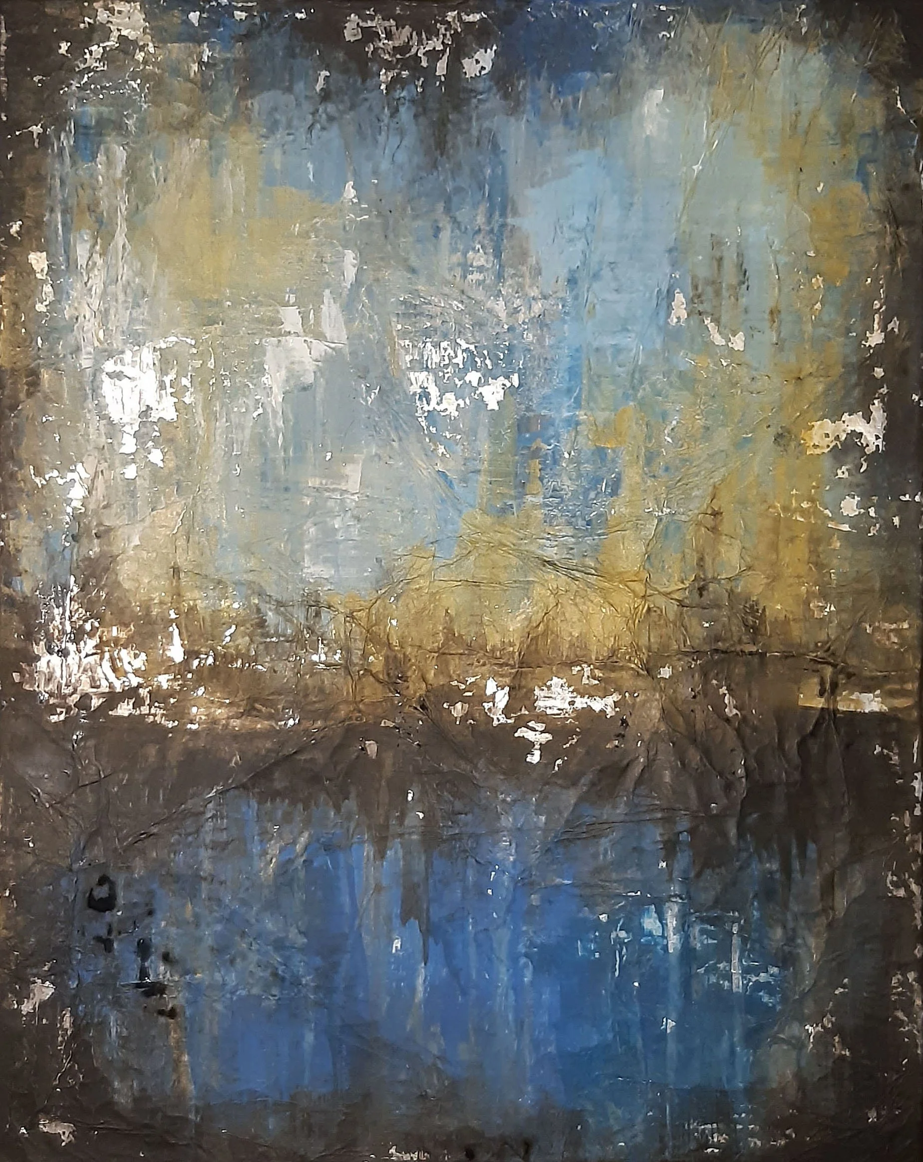 Patina CHarme * 40 x 50 cm * Nach einer Vorlage aus dem Buch „Abstrakt malen – Grundlagen und Kreativtechniken“ von Petra Thölken. Design: © 2020 Edition Michael Fischer – aus urheberrechtlichen Gründen nicht zum Verkauf