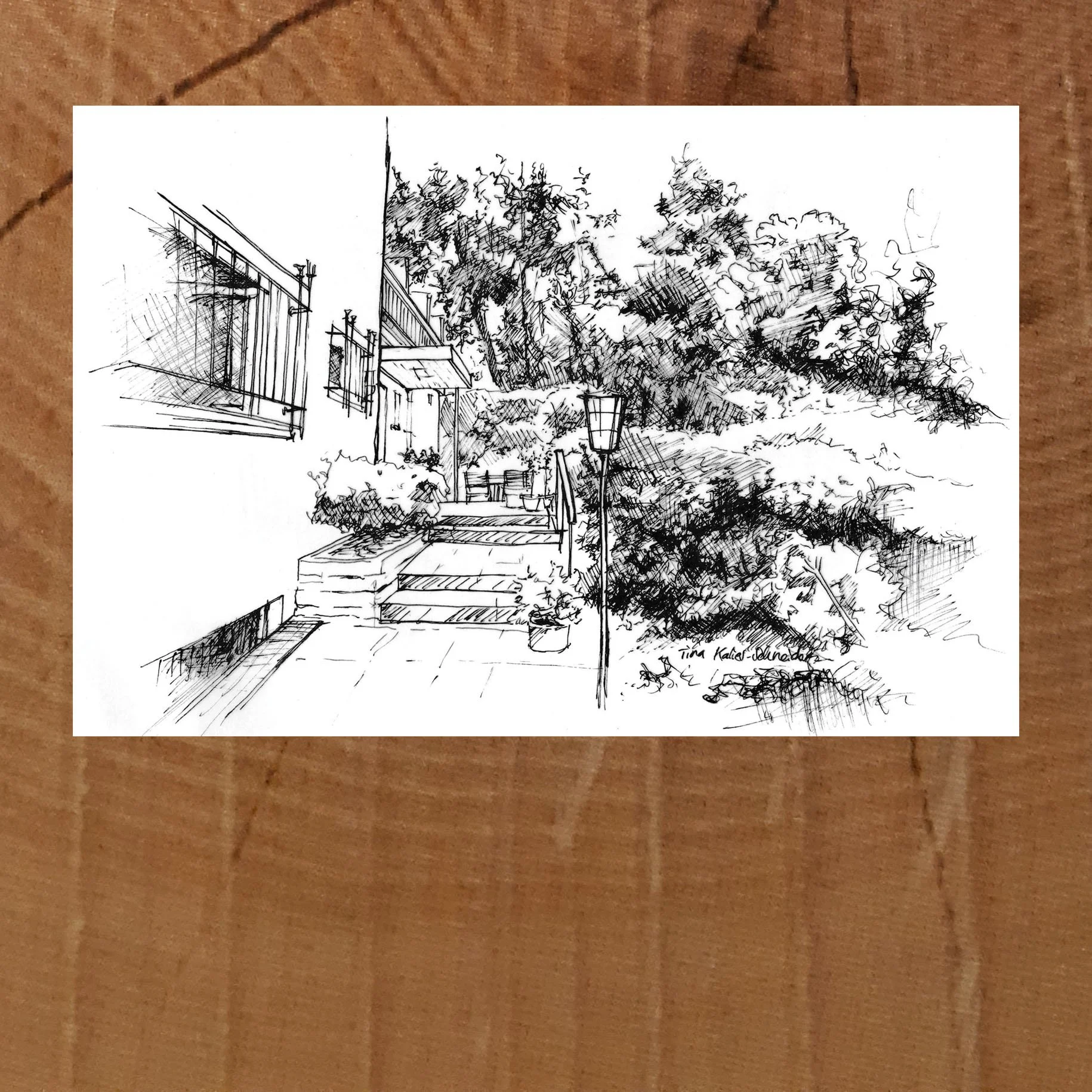 Postkarte: Haus mit Garten * Stuttgart