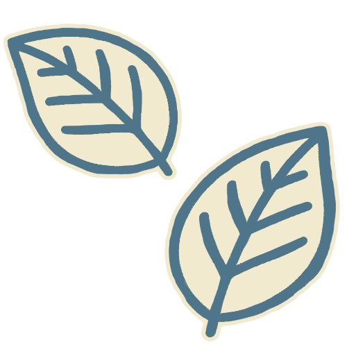 Illustration of two green tea leaves, symbolizing natural antioxidants that help protect cells from oxidative stress and support overall wellness.