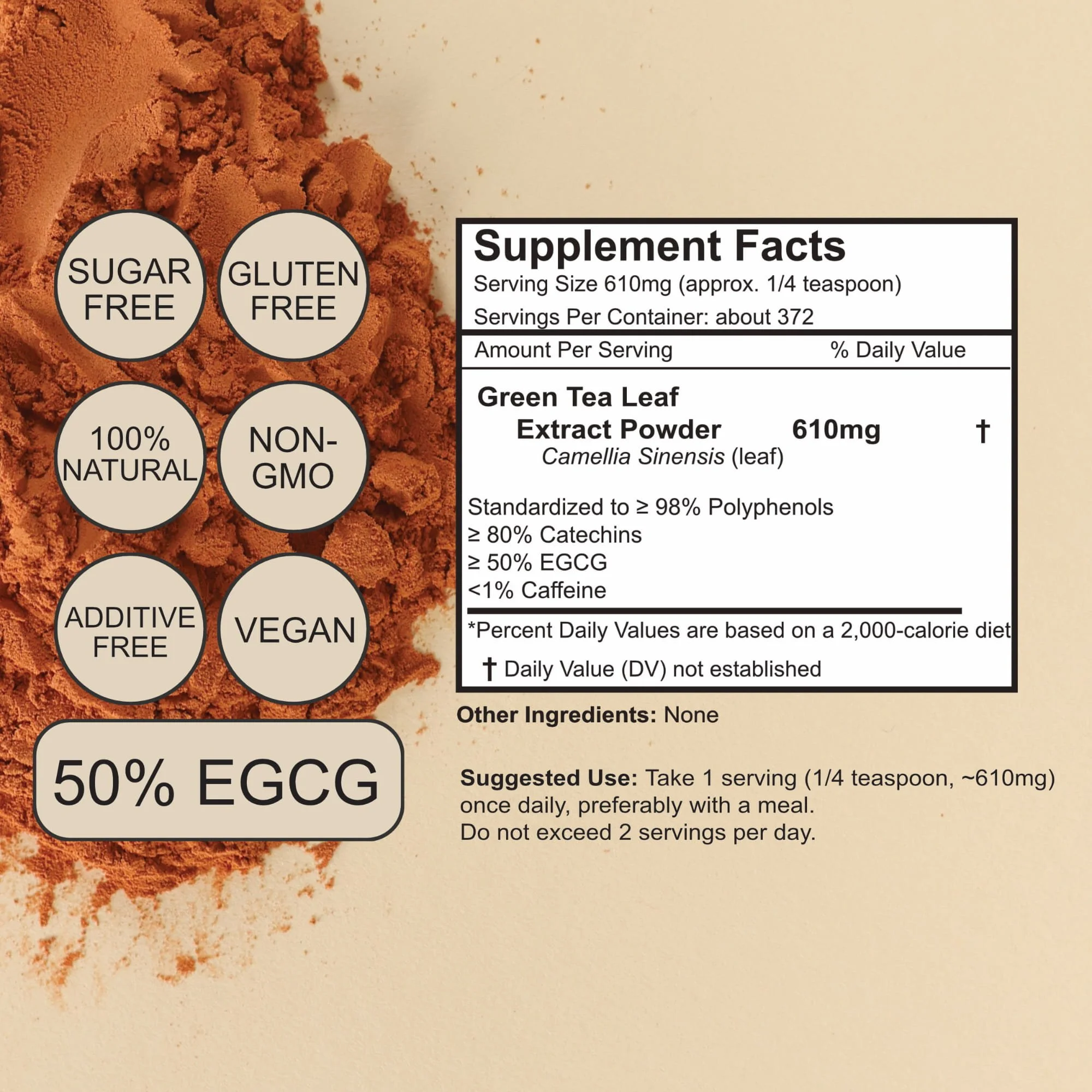 XALYA Green Tea Extract supplement facts