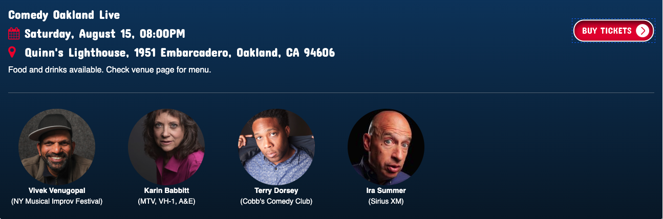 Comedy Oakland Standup Show