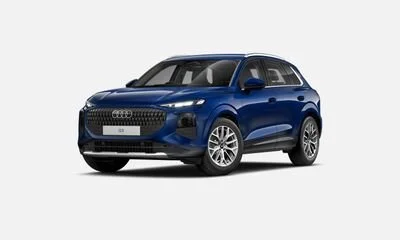 Blue Audi SUV on a plain background.