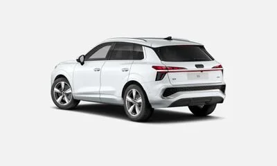 White SUV vehicle viewed from the rear right side