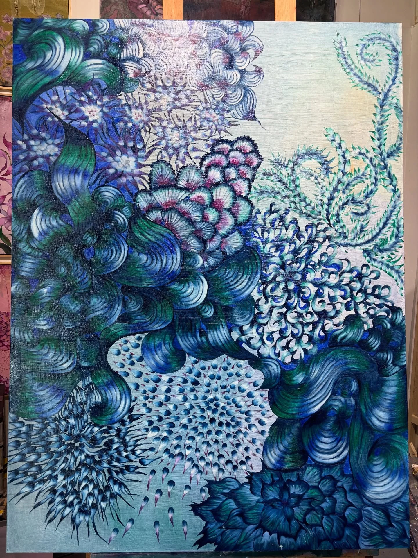 Blue is the color of the ocean, the quiet of a solitary sky, the breath between thoughts. Carl Jung saw the ocean as a metaphor for the subconscious.
For me, blue is the color of solitude and introspection. It&rsquo;s where I go to listen inwardly, t