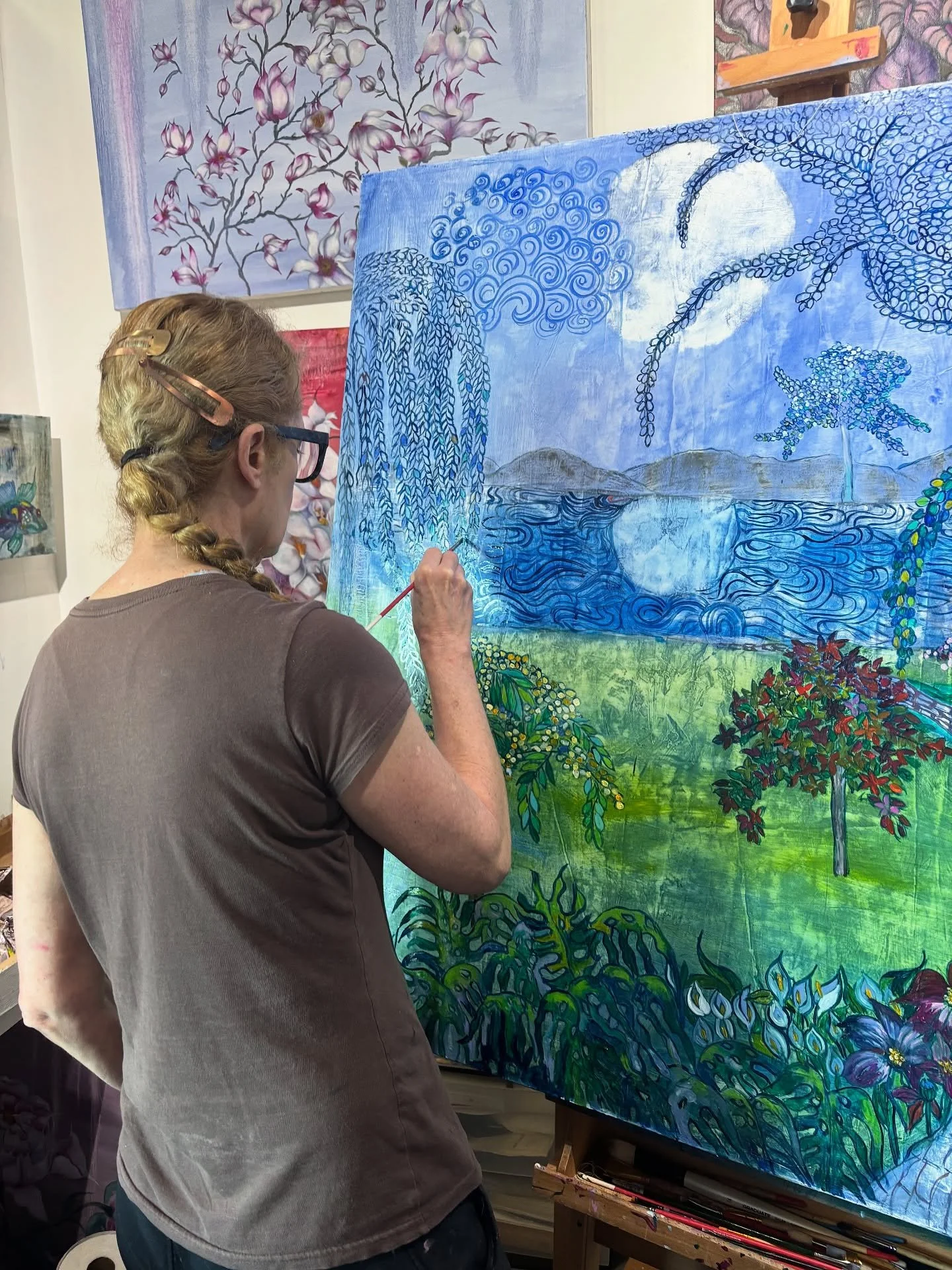 Putting the final strokes into this collection, inspired by The Secret Garden,
A meditation on renewal, on the quiet work of bringing dormant things back to life.
 
"Not everything that is faced can be changed, but nothing can be changed until i