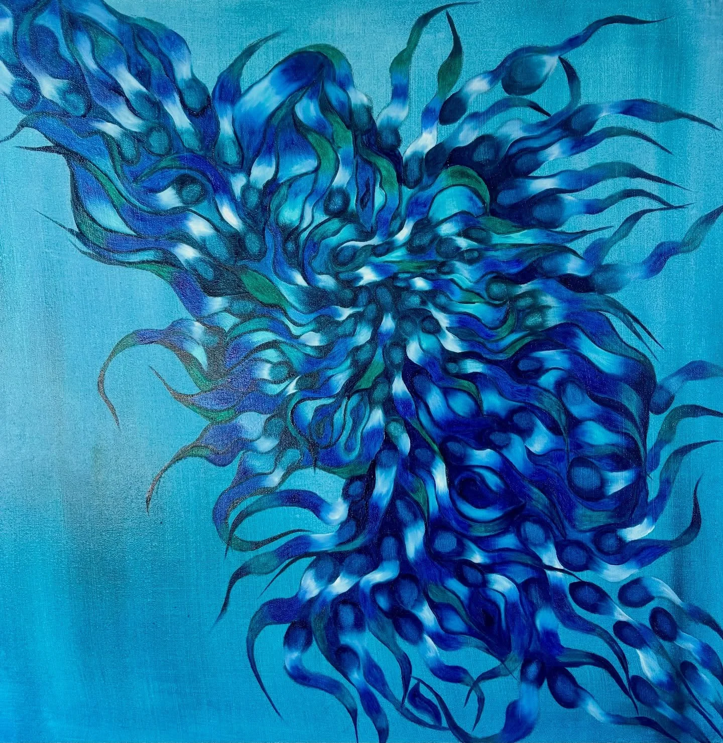 I paint to music. The songs I share are often the same ones guiding my brush  the musicians, my silent co-authors.
Then, as always, the accessories run out of batteries and I&rsquo;m left with silence. At first, it&rsquo;s uneasy,  a fan murmurs, a p