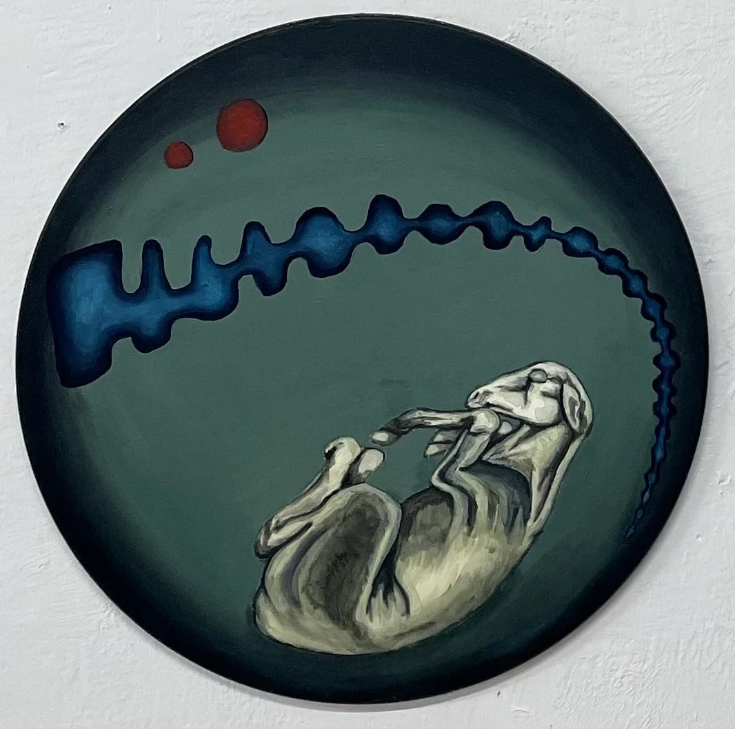 Horse in the Womb
Acrylic on canvas
18" diameter
2024