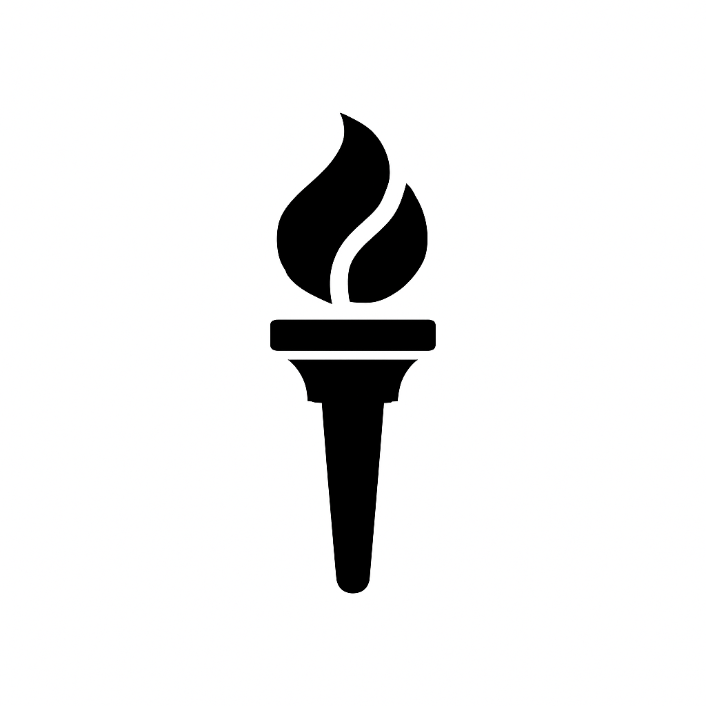 Icon of a torch with a flame on top.