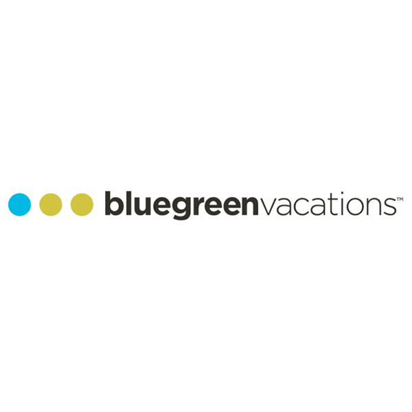 Bluegreen Vacations logo with three colored dots (blue and two shades of yellow).