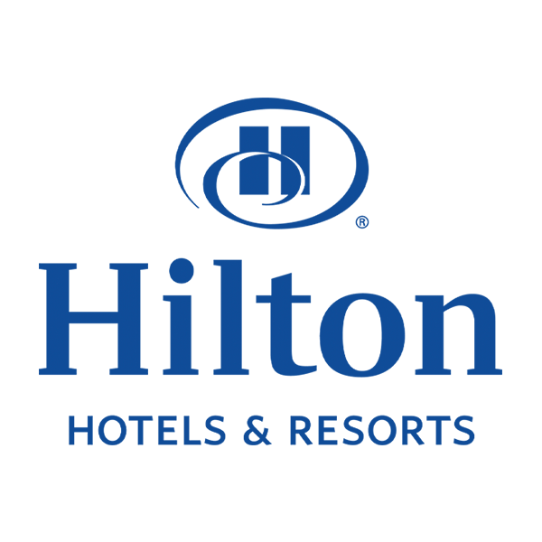 Hilton Hotels & Resorts logo with a blue and white color scheme