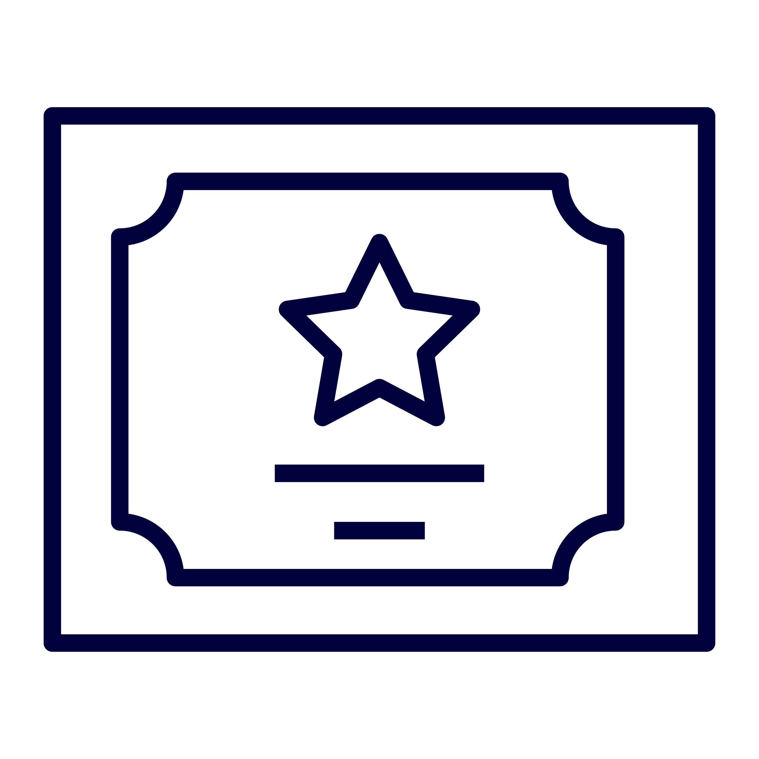 Outline of an award certificate with a star in the center.
