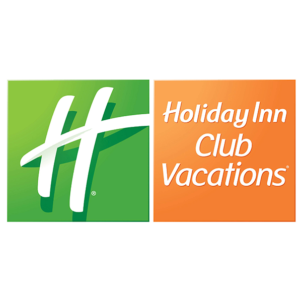 Holiday Inn Club Vacations logo with green and orange background