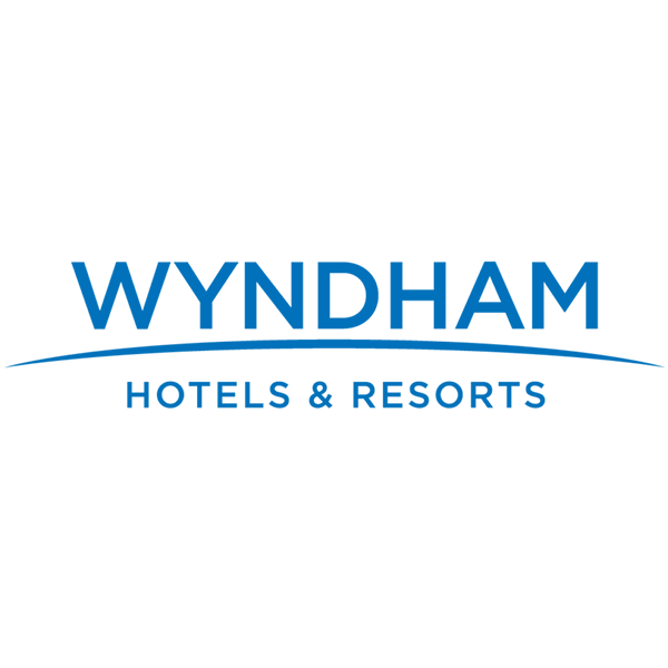 Wyndham Hotels & Resorts logo in blue text on a white background.