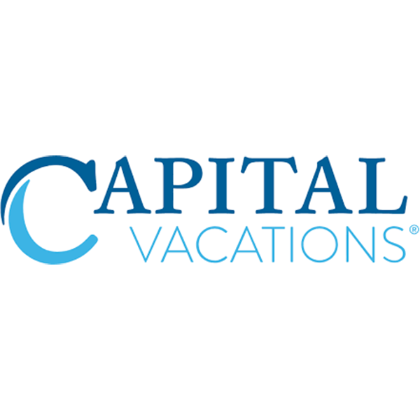 Capital Vacations logo with blue text and a stylized wave in the letter C.
