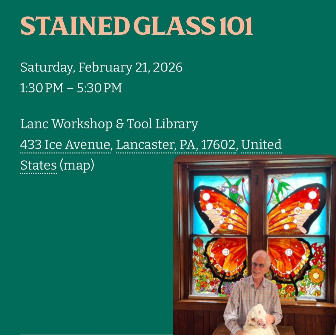 We heard you loud and clear at the @stufftodofair! Stained Glass coming right up!

Saturday, February 21, 2026
1:30 PM  5:30 PM

Discover the timeless craft of stained-glass in this introductory hands-on workshop. Guided by an experienced stained-gla