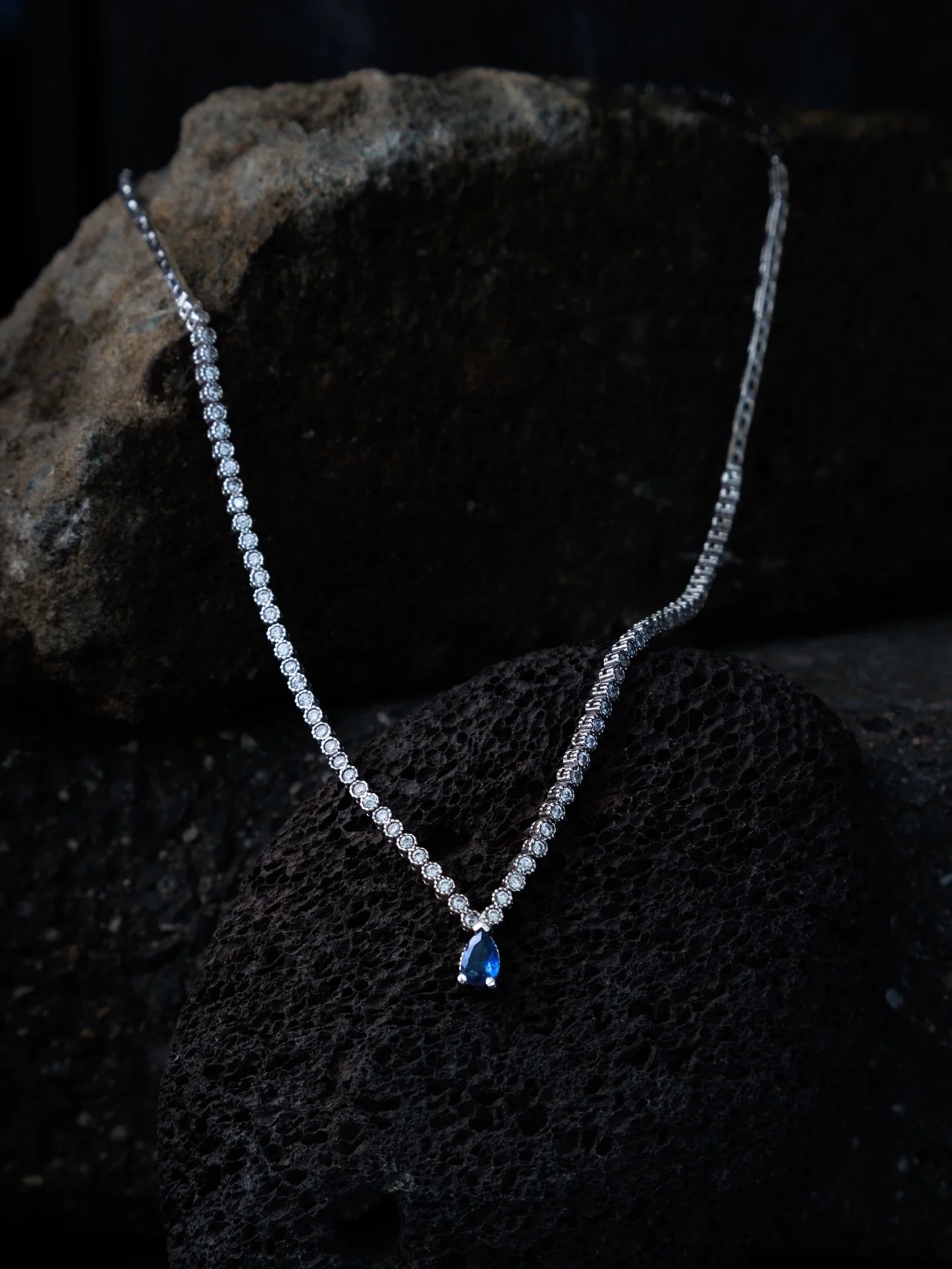 Bleu Nuit &mdash; where shadow meets shimmer. A deep blue crystal anchors this handcrafted silver piece, echoing midnight&rsquo;s quiet strength. Refined, intentional, and timeless &mdash; true to the soul of Atelier Lumi&egrave;re. 💙