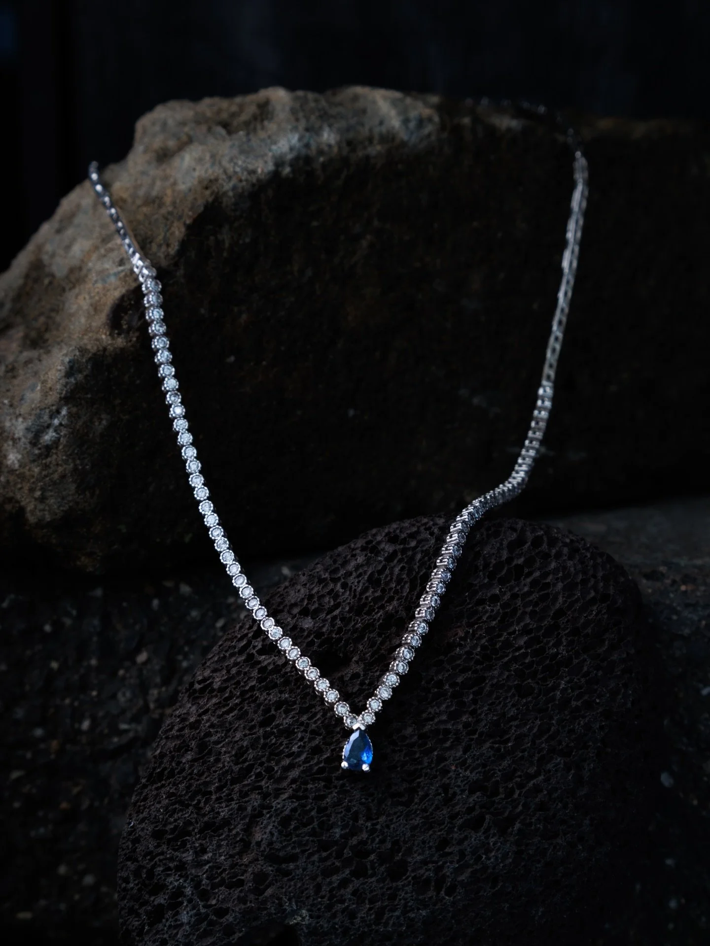 Bleu Nuit 
&bull;Handcrafted in silver, inspired by midnight skies. A single deep blue stone, held in quiet balance and intention.