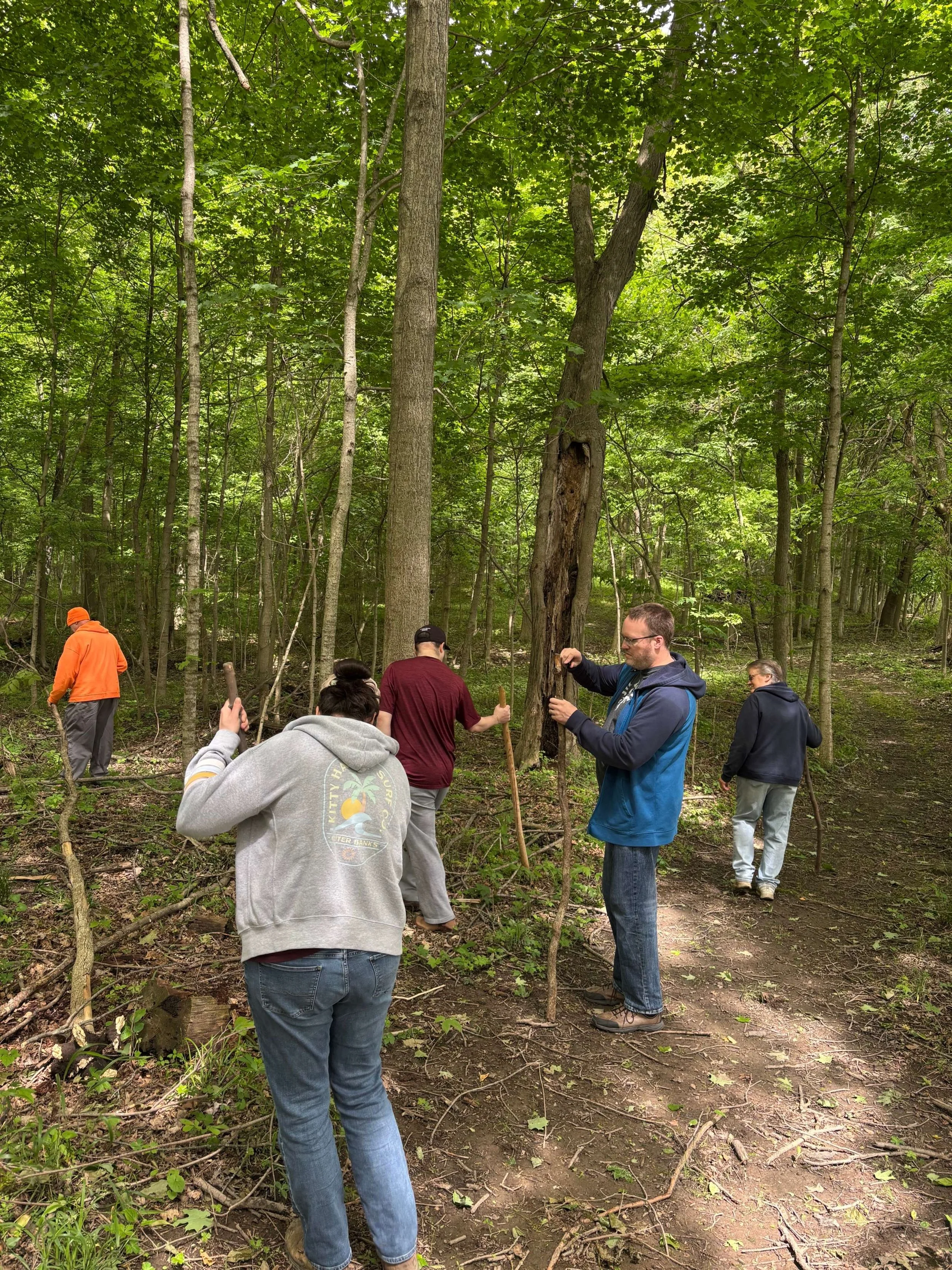 Jason's family exploring woods.jpg