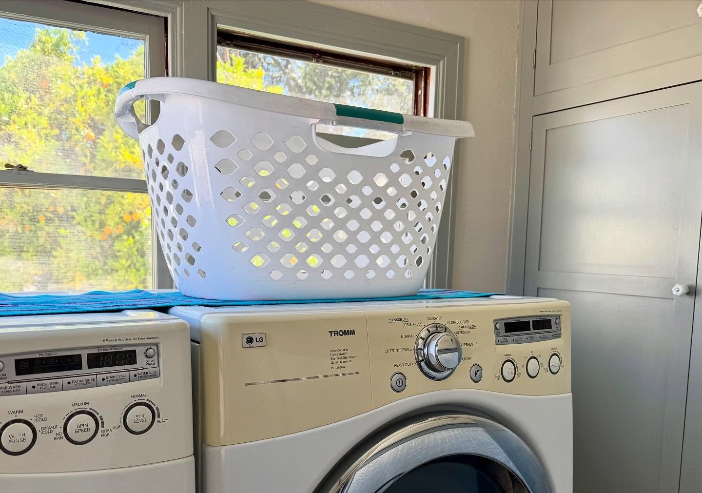 ✨ Laundry Room Glow-Up ✨

We turned this space from catch-all chaos ➡️ clean, functional, and beautiful. 🧺

✅ Clutter cleared &amp; zones created
✅ Easy-access bins for daily use
✅ Counter freed up for folding
✅ Special touch: my client showcased a 