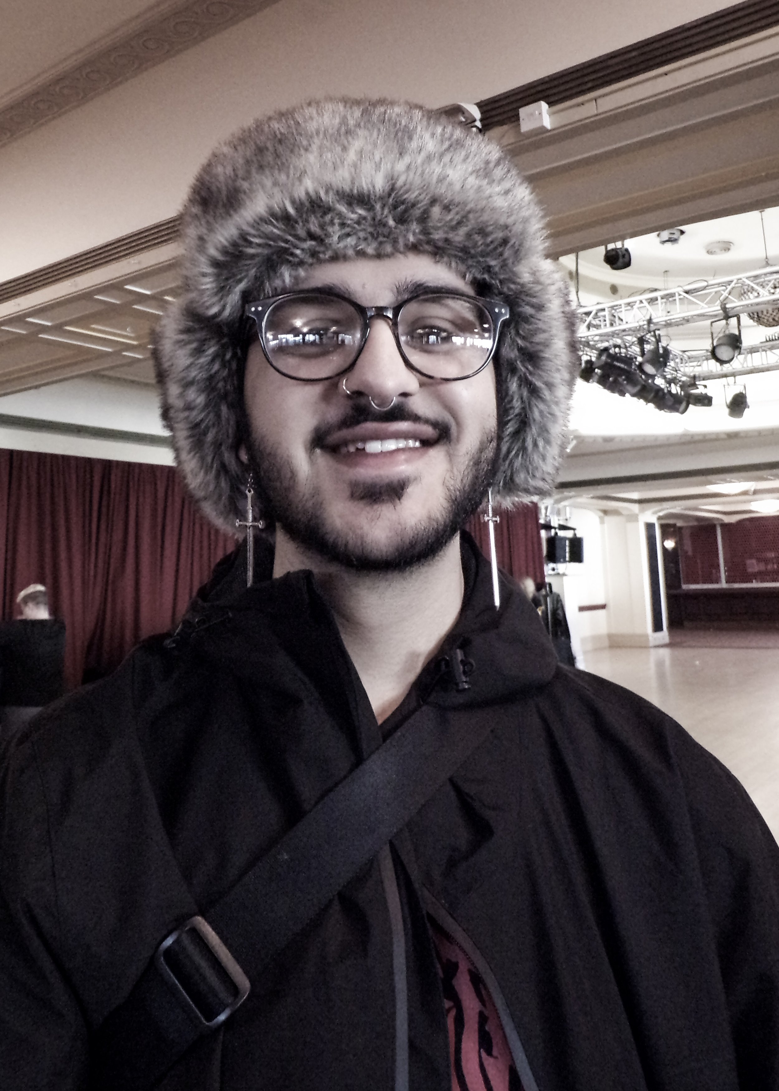 Model at vintage clothes event