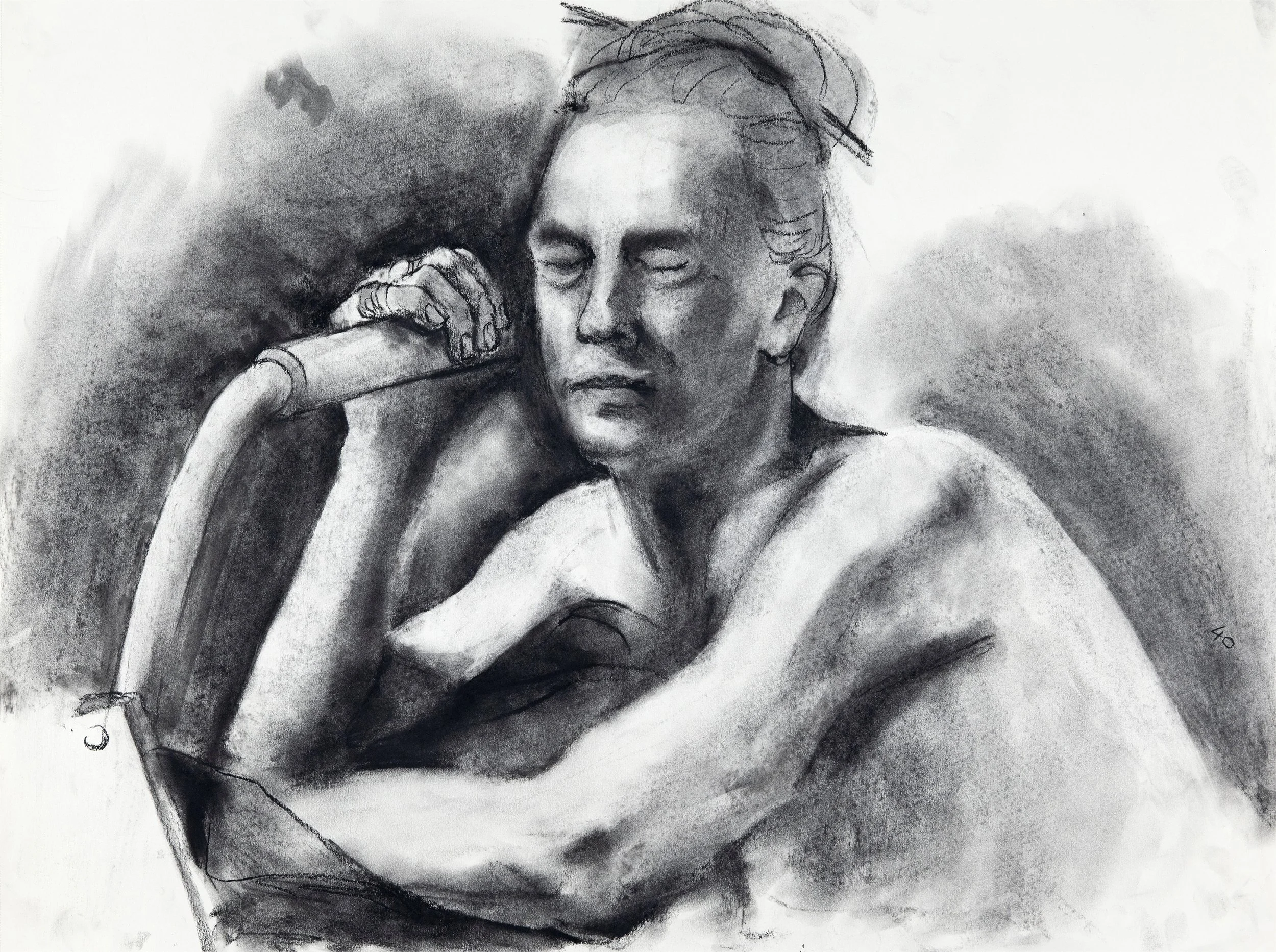 40min, charcoal, 18 x 24"